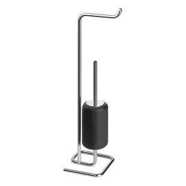 Стійка з йоржиком та тримачем паперу Goccia Gessi 38068-031 Chrome — вид на білому тлі