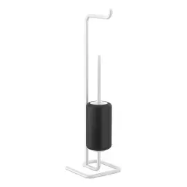 Стійка з йоржиком та тримачем паперу Goccia Gessi 38068-279 Matte White — вид спереду