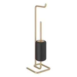 Стійка з йоржиком та тримачем паперу Goccia Gessi 38068-726 Warm Bronze Br. PVD — вид на білому тлі