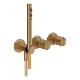 Змішувач для душу Habito Gessi 70538-791 Deep Bronze Brushed PVD — вид на білому тлі