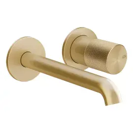 Змішувач для раковини Habito Gessi 70688-727 Brass Brushed PVD — вид на білому тлі