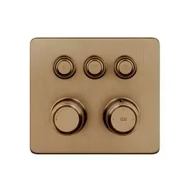 Змішувач для душу Hi-fi Gessi 65234-791 Deep Bronze Brushed PVD — вид на білому тлі
