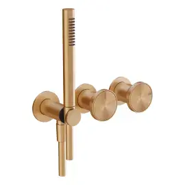 Змішувач для душу Origini Gessi 66036-726 Warm Bronze Br. PVD — вид спереду