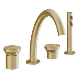 Змішувач для ванни Origini Gessi 66037-727 Brass Brushed PVD — вид на білому тлі