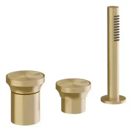 Змішувач для ванни Origini Gessi 66043-727 Brass Brushed PVD — вид на білому тлі