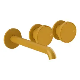 Змішувач для раковини Origini Gessi 66090-277 Glossy Ocra — вид на білому тлі