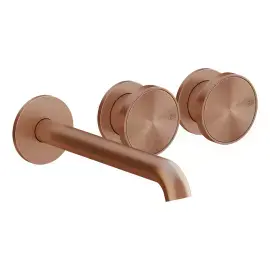 Змішувач для раковини Origini Gessi 66090-708 Copper Brushed PVD — вид на білому тлі