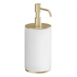 Дозатор для рідкого мила Ventaglio Gessi 66437-727 Brass Brushed PVD — вид на білому тлі