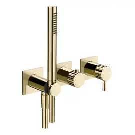 Змішувач для душу Incastri Gessi 75036-710 Brass PVD — вид спереду