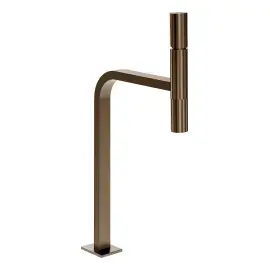 Змішувач для раковини Incastri Gessi 75253-761 Coffee Bronze Brushed PVD — вид на білому тлі