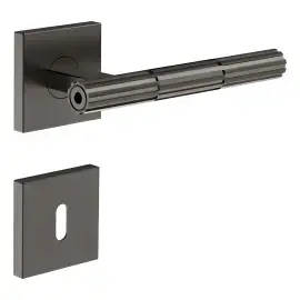 Набір ручок та накладок для дверей Incastri Gessi 75540-707 BLACK METAL BR. PVD — вид спереду