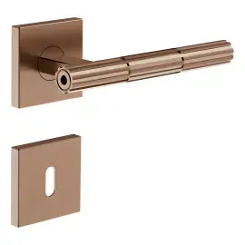 Набір ручок та накладок для дверей Incastri Gessi 75540-708 Copper Brushed PVD — вид спереду