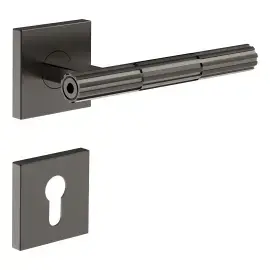 Набір ручок та накладок для дверей Incastri Gessi 75541-707 BLACK METAL BR. PVD — вид спереду