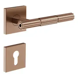 Набір ручок та накладок для дверей Incastri Gessi 75541-708 Copper Brushed PVD — вид спереду