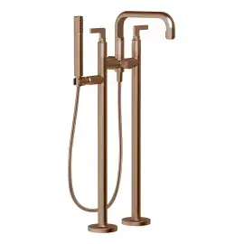 Смеситель для ванны Inciso Gessi 58029-708 Copper Brushed PVD — вид на белом фоне