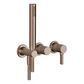 Змішувач для ванни Inciso Gessi 58345-708 Copper Brushed PVD — вид спереду