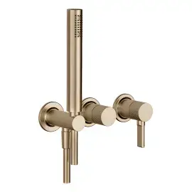 Змішувач для ванни Inciso Gessi 58345-726 Warm Bronze Br. PVD — вид спереду
