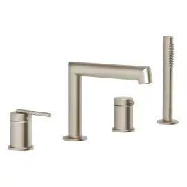 Змішувач для ванни Ingranaggio Gessi 63537-149 Finox Brushed Nickel — вид на білому тлі