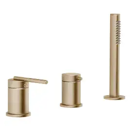 Змішувач для ванни Ingranaggio Gessi 63547-726 Warm Bronze Br. PVD — вид на білому тлі