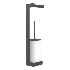 Стійка з йоржиком та тримачем Inverso Gessi 20867-299 Matte Black — вид спереду
