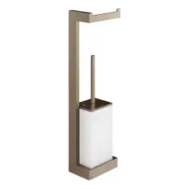Стійка з йоржиком та тримачем Inverso Gessi 20867-761 Coffee Bronze Brushed PVD — вид на білому тлі