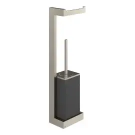 Стійка з йоржиком та тримачем Inverso Gessi 20868-149 Finox Brushed Nickel — вид спереду