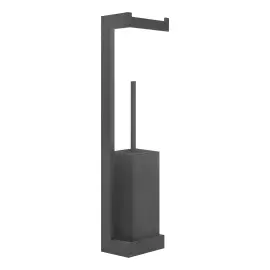 Стійка з йоржиком та тримачем Inverso Gessi 20868-299 Matte Black — вид спереду