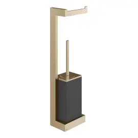 Стійка з йоржиком та тримачем Inverso Gessi 20868-726 Warm Bronze Br. PVD — вид спереду