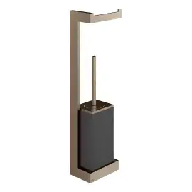 Стійка з йоржиком та тримачем Inverso Gessi 20868-761 Coffee Bronze Brushed PVD — вид спереду