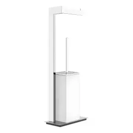 Стійка з йоржиком та тримачем Inverso Gessi 20933-031 Chrome — вид на білому тлі