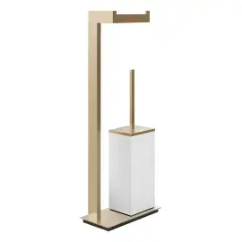 Стійка з йоржиком та тримачем Inverso Gessi 20933-726 Warm Bronze Br. PVD — вид на білому тлі