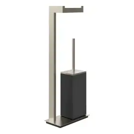 Стійка з йоржиком та тримачем Inverso Gessi 20934-149 Finox Brushed Nickel — вид спереду