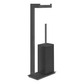 Стійка з йоржиком та тримачем Inverso Gessi 20934-299 Matte Black — вид спереду