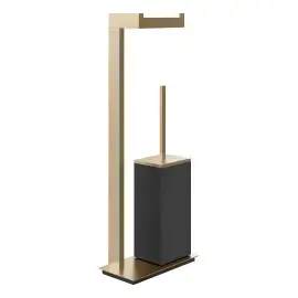 Стійка з йоржиком та тримачем Inverso Gessi 20934-726 Warm Bronze Br. PVD — вид спереду