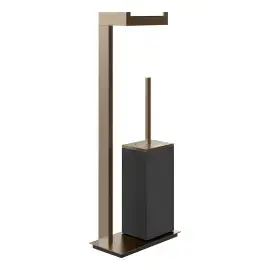 Стійка з йоржиком та тримачем Inverso Gessi 20934-761 Coffee Bronze Brushed PVD — вид спереду
