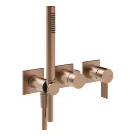 Змішувач для душу Inverso Gessi 73536-708 Copper Brushed PVD — вид спереду