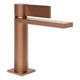 Змішувач для раковини Inverso Gessi 73551-708 Copper Brushed PVD — вид спереду