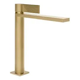 Змішувач для раковини Inverso Gessi 73555-727 Brass Brushed PVD — вид на білому тлі