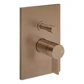Змішувач для душу Inverso Gessi 73579-761 Coffee Bronze Brushed PVD — вид на білому тлі