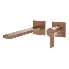 Змішувач для раковини Inverso Gessi 73588-708 Copper Brushed PVD — вид спереду