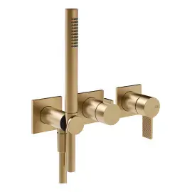 Змішувач для душу Inverso Gessi 73636-726 Warm Bronze Br. PVD — вид спереду