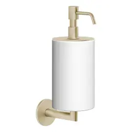 Дозатор для рідкого мила Ventaglio Gessi 63613-727 Brass Brushed PVD — вид на білому тлі