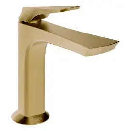 Змішувач для раковини Ventaglio Gessi 72002-727 Brass Brushed PVD — вид на білому тлі