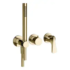 Змішувач для душу Ventaglio Gessi 72036-710 Brass PVD — вид на білому тлі