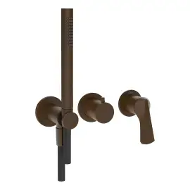 Змішувач для душу Ventaglio Gessi 72036-845 Dark Bronze — вид на білому тлі