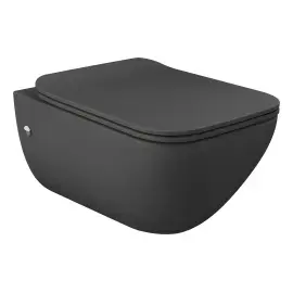 Підвісний унітаз Goccia Gessi 39118-532 MATT BLACK CERAMIC — вид на білому тлі