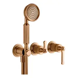 Змішувач для душу Venti20 Gessi 65036-726 Warm Bronze Br. PVD — вид на білому тлі