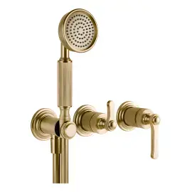 Змішувач для душу Venti20 Gessi 65036-727 Brass Brushed PVD — вид на білому тлі