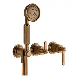 Змішувач для душу Venti20 Gessi 65036-791 Deep Bronze Brushed PVD — вид на білому тлі