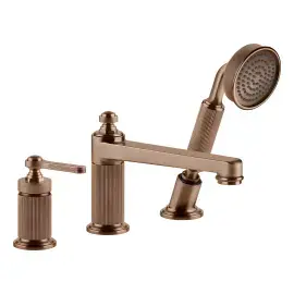 Змішувач для ванни Venti20 Gessi 65037-708 Copper Brushed PVD — вид на білому тлі